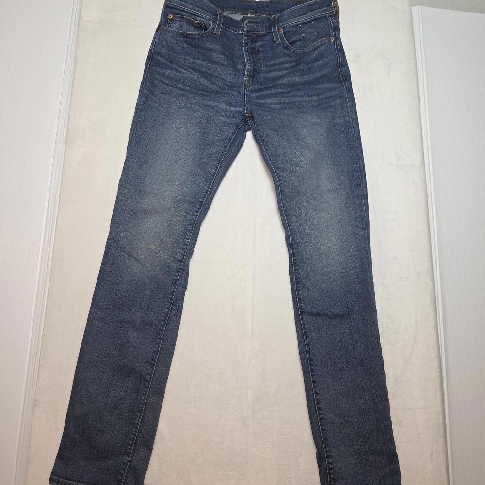 J Crew Jeans Blue Kurabo Japanese Denim 484 Stretch Extra Slim Men's Size 34X34 - Picture 2 of 10
